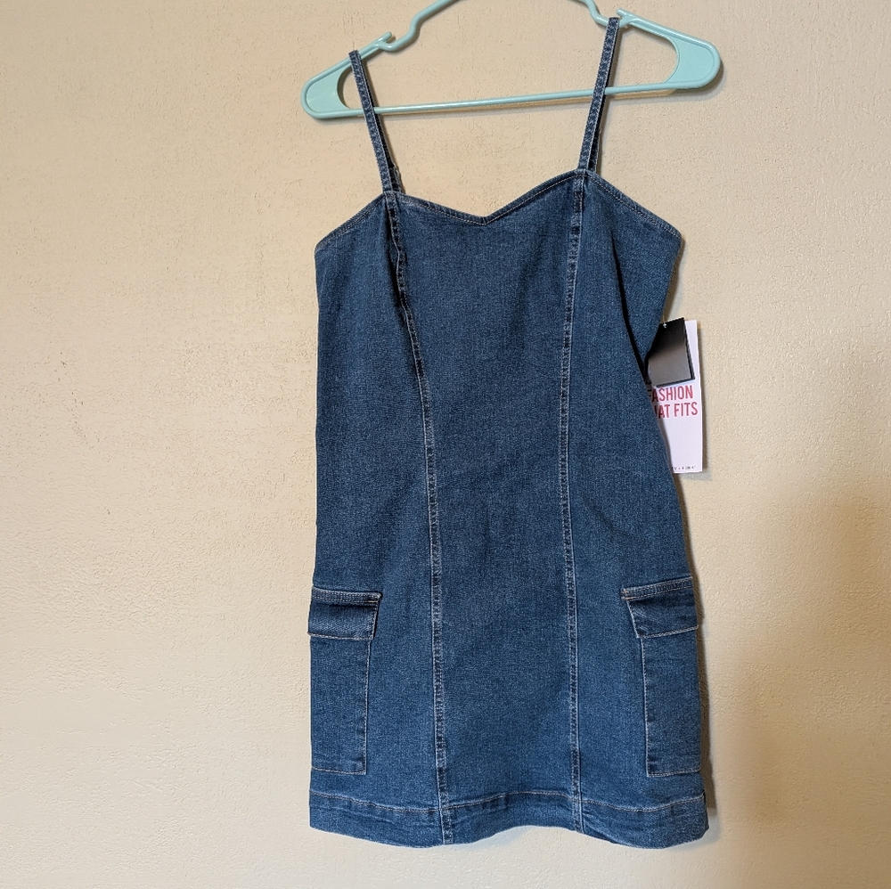 Cargo Mini Denim Dress